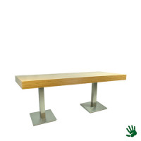 Bamboo zittafel lang, met RVS onderstel