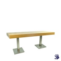 Bamboo zittafel lang, met RVS onderstel Bamboo zittafel lang, met RVS onderstel
