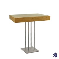 Bamboo statafel, met RVS Quatro onderstel Bamboo statafel, met RVS Quatro onderstel