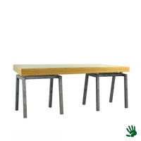 Bamboo zittafel lang, met Steel onderstel