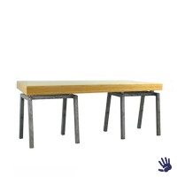 Bamboo zittafel lang, met Steel onderstel Bamboo zittafel lang, met Steel onderstel