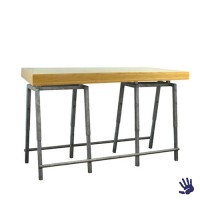 Bamboo statafel lang, met Steel onderstel Bamboo statafel lang, met Steel onderstel