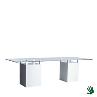 White Heaven zittafel lang, met frosted glasplaat White Heaven zittafel lang, met frosted glasplaat
