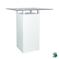 White Heaven statafel, met heldere glasplaat White Heaven statafel, met heldere glasplaat