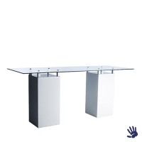 White Heaven statafel lang, met frosted glasplaat White Heaven statafel lang, met frosted glasplaat