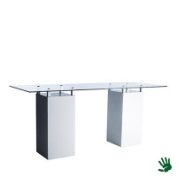 White Heaven statafel lang, met heldere glasplaat White Heaven statafel lang, met heldere glasplaat