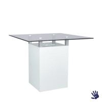 White Heaven Power Totem zittafel, met heldere glasplaat White Heaven Power Totem zittafel, met heldere glasplaat