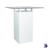White Heaven Power Totem statafel, met heldere glasplaat White Heaven Power Totem statafel, met heldere glasplaat