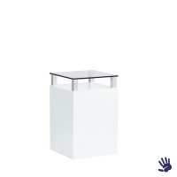White Heaven bijzettafeltje, met heldere glasplaat White Heaven bijzettafeltje, met heldere glasplaat