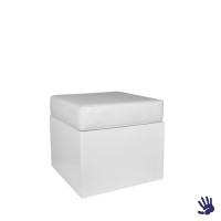 White Heaven poef klein, met wit kussen White Heaven poef klein, met wit kussen