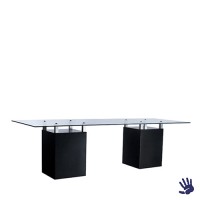 Black Velvet zittafel lang, met frosted glasplaat Black Velvet zittafel lang, met frosted glasplaat