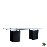 Black Velvet zittafel lang met heldere glasplaat