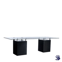 Black Velvet zittafel lang, met heldere glasplaat Black Velvet zittafel lang, met heldere glasplaat