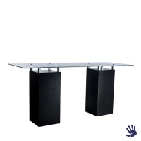 Black Velvet statafel lang, met heldere glasplaat Black Velvet statafel lang, met heldere glasplaat