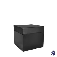 Black Velvet lounge poef klein, met zwart kussen Black Velvet lounge poef klein, met zwart kussen
