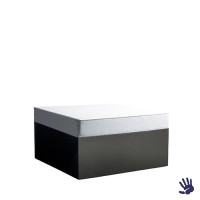 Black Velvet lounge poef groot, met wit kussen Black Velvet lounge poef groot, met wit kussen