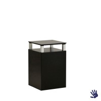 Black Velvet bijzettafeltje, met houten plankje Black Velvet bijzettafeltje, met houten plankje