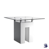 Unow zittafel wit, met heldere glasplaat Unow zittafel wit, met heldere glasplaat