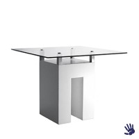 Unow zittafel wit, met frosted glasplaat Unow zittafel wit, met frosted glasplaat