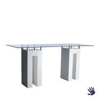 Unow statafel lang, wit, met frosted glasplaat Unow statafel lang, wit, met frosted glasplaat