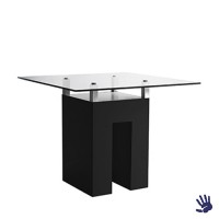 Unow zittafel zwart, met heldere glasplaat Unow zittafel zwart, met heldere glasplaat