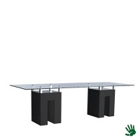 Unow zittafel lang met heldere glasplaat Unow zittafel lang met heldere glasplaat