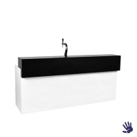 Unow buffet / bar met tapzuil, wit blad, zwart opzetstuk en verlichting Unow buffet / bar met tapzuil, wit blad, zwart opzetstuk en verlichting