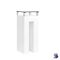 Unow sokkel wit, met heldere glasplaat Unow sokkel wit, met heldere glasplaat