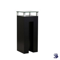 Unow sokkel zwart, met heldere glasplaat Unow sokkel zwart, met heldere glasplaat