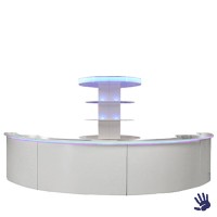 Unow halfronde bar wit, met LED verlichting, breedte 600 cm. Unow halfronde bar wit, met LED verlichting, breedte 600 cm.