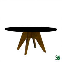 Oaky zittafel rond, met zwart blad Oaky zittafel rond, met zwart blad