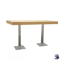 Oak statafel lang, met RVS onderstel Oak statafel lang, met RVS onderstel