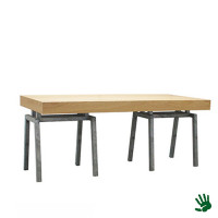 Oak zittafel lang, met Steel onderstel Oak zittafel lang, met Steel onderstel