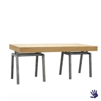 Oak zittafel lang, met Steel onderstel Oak zittafel lang, met Steel onderstel