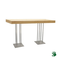 Oak statafel lang, met RVS Quatro onderstel Oak statafel lang, met RVS Quatro onderstel
