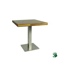 Palissander zittafel, 80x60, met RVS onderstel