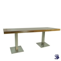 Palissander zittafel lang, met RVS onderstel Palissander zittafel lang, met RVS onderstel