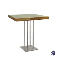 Palissander statafel, met RVS Quatro onderstel Palissander statafel, met RVS Quatro onderstel