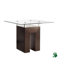 Taupe zittafel, met heldere glasplaat Taupe zittafel, met heldere glasplaat