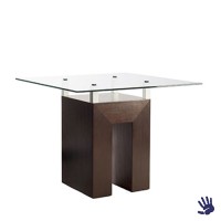 Taupe zittafel, met heldere glasplaat Taupe zittafel, met heldere glasplaat