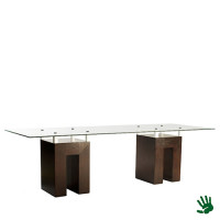 Taupe zittafel lang, met frosted glasplaat Taupe zittafel lang, met frosted glasplaat