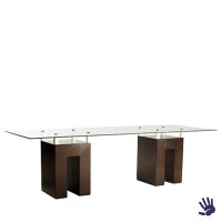 Taupe zittafel lang, met frosted glasplaat Taupe zittafel lang, met frosted glasplaat