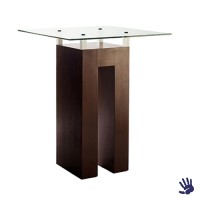 Taupe statafel, met frosted glasplaat Taupe statafel, met frosted glasplaat