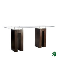 Taupe statafel lang, met frosted glasplaat Taupe statafel lang, met frosted glasplaat