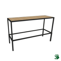 Hot metal statafel lang, met OSB blad Hot metal statafel lang, met OSB blad