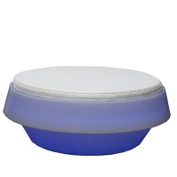 LED Poef Gio rond, wit kunststof LED Poef Gio rond, wit kunststof