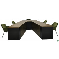 Studio tafel v-vorm, lxbxh 330x(250-140)x75.5cm