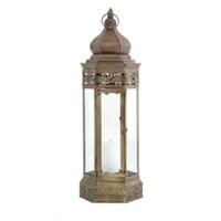 Windlicht oosterse lantaarn, goud kleurig Windlicht oosterse lantaarn, goud kleurig