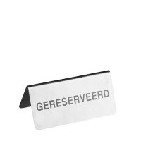 Bordje 'Gereserveerd' RVS Bordje 'Gereserveerd' RVS
