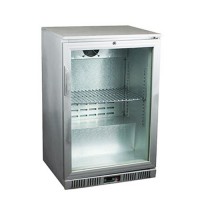 Koelkast RVS, met glazen deur Koelkast RVS, met glazen deur